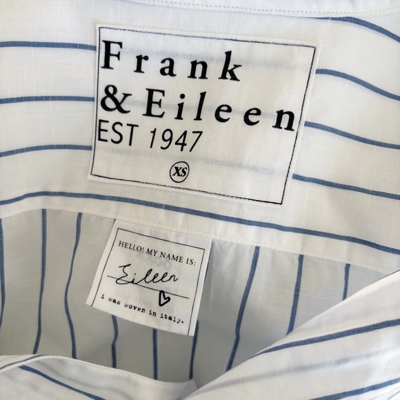 Frank & Eileen Relaxed Button-Up Shirt XS Faded Blue Stripe - Picture 6 of 8